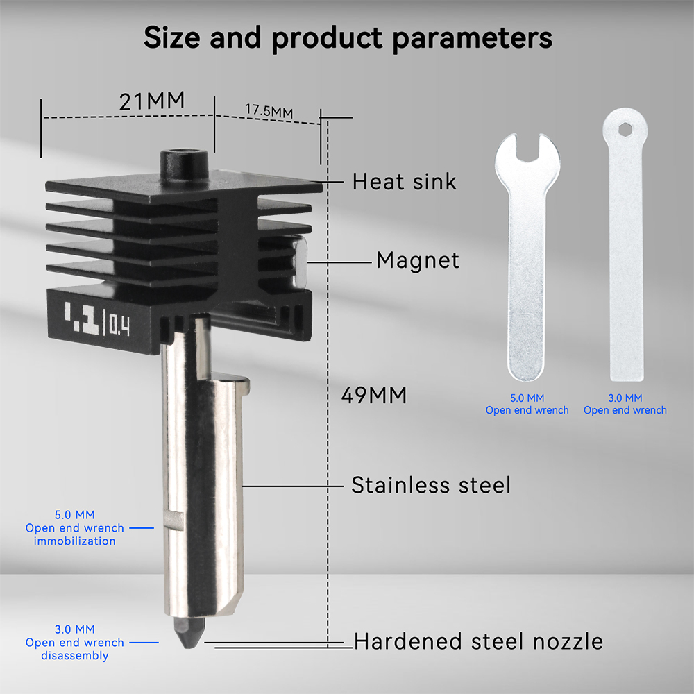 Boquilla de acero endurecido d - 3D Printing Bambu Lab reseña y precio